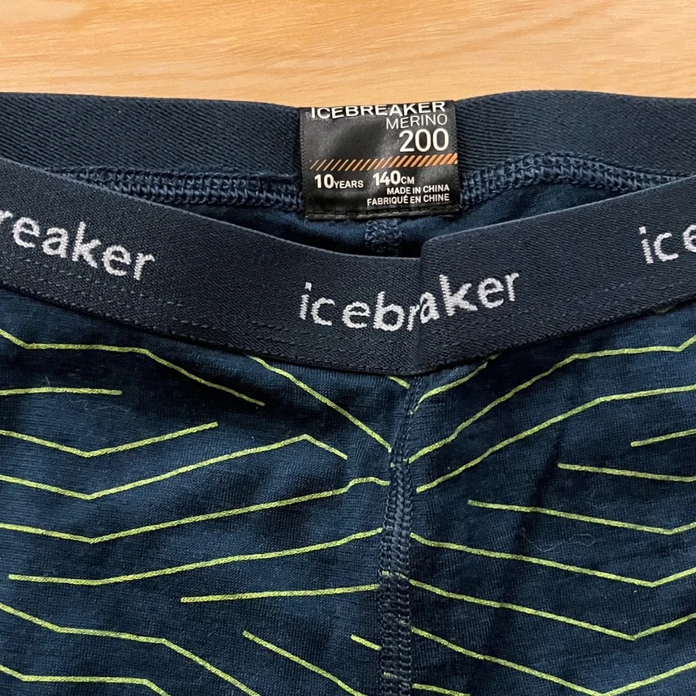 Icebreaker Kids' Navy and Green Patterned Leggings - Picture 3 of 4